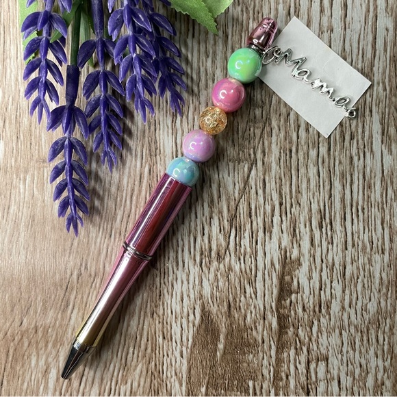 Handcrafted Pens Flower Pineapple Beaded Unique Artisan Gifts Office Accessories - Picture 7 of 9